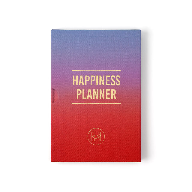 Orange, purple, and blue happiness planner 