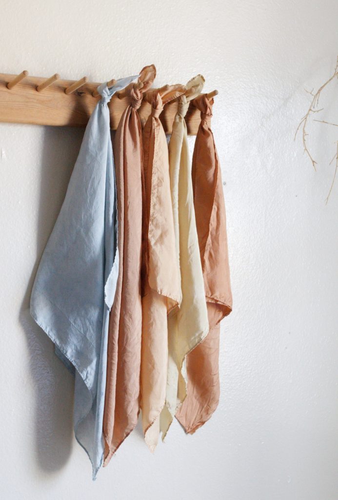 Silk bandanas in various pastel colors