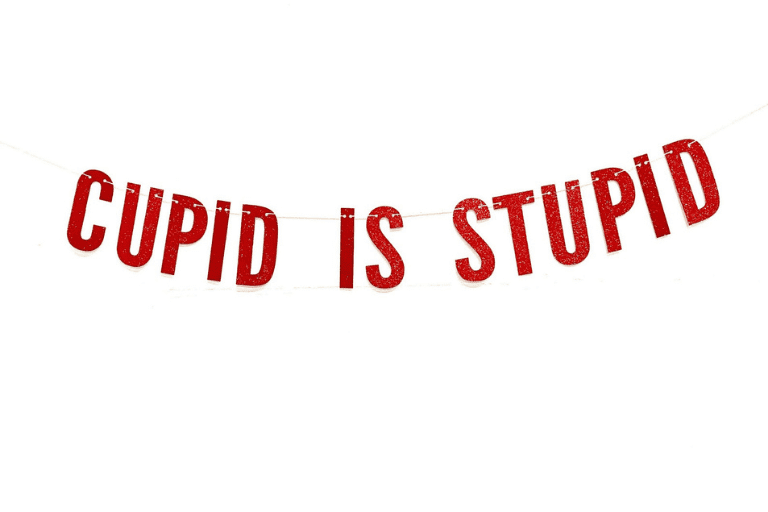 Red banner reading "Cupid is Stupid"