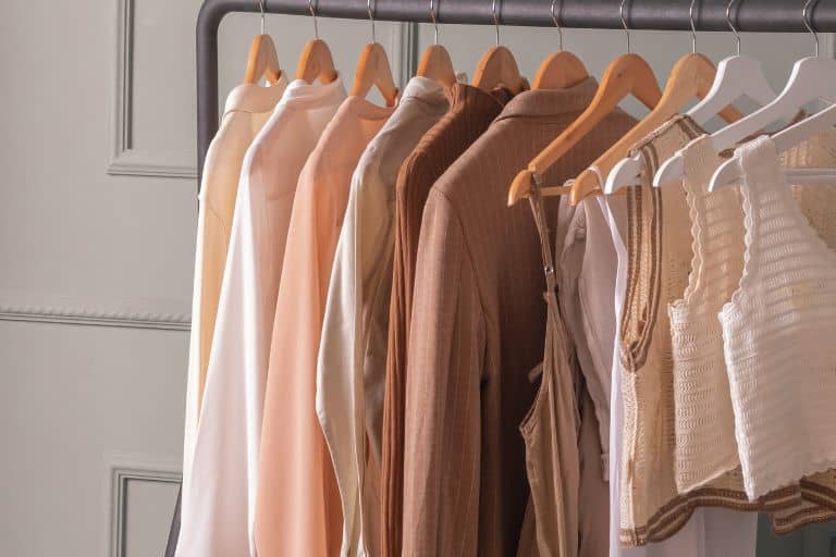 Neutral clothing on hangers